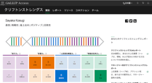 ストレングスファインダーのアップグレード実施後の画面